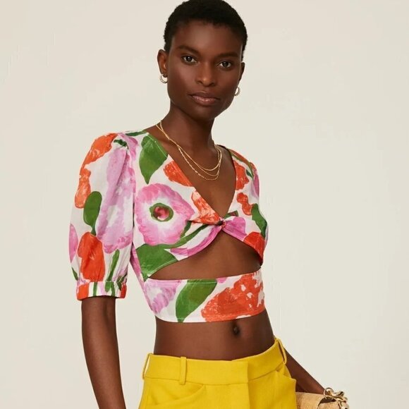 Banjanan Floral Aurora Top Multicolor Womens Size Large - Picture 1 of 12